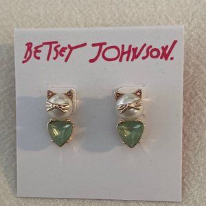 Betsey Johnson Cat Stud Earrings